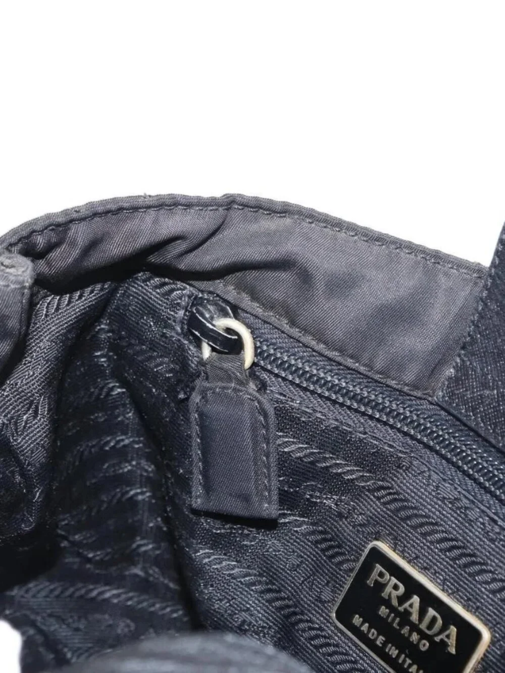 PRADA Chain Hand Bag Nylon Black Gold Auth bs31172 - Picture 13 of 16